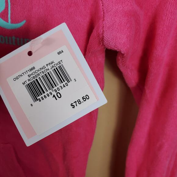Juicy Couture Shocking Pink MT Robertson Hoodie Girl's Size 10 - Picture 10 of 12
